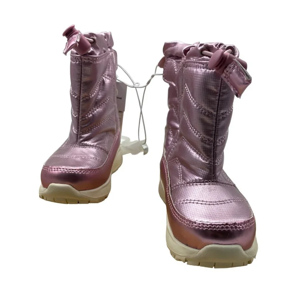 Cat & Jack Himani Snow Boots Toddler 6 Pink Metallic Thermolite Faux Fur NWT NEW